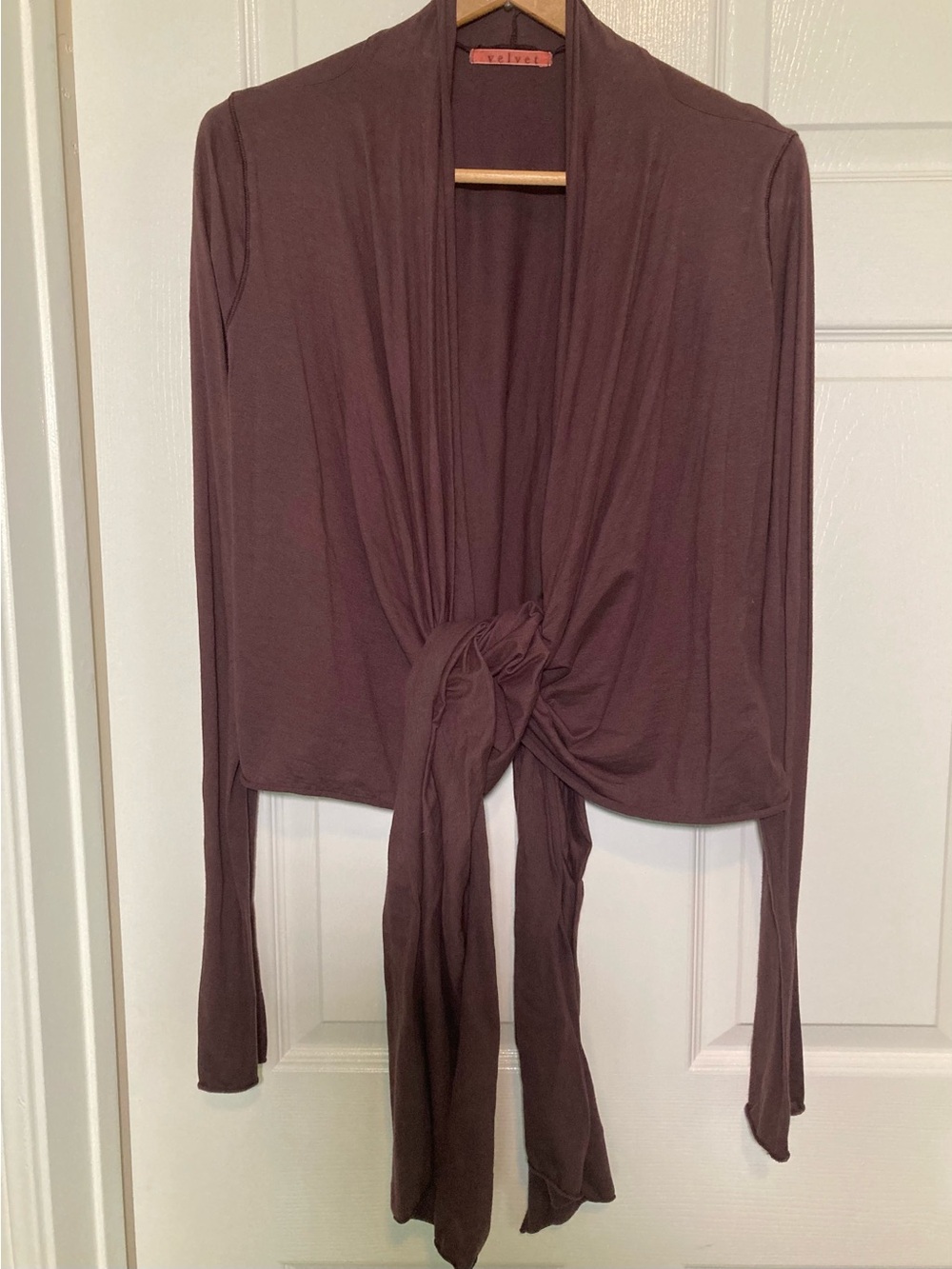 Velvet 🟣 by Graham & Spencer Size XL Wrap Top in Brown
